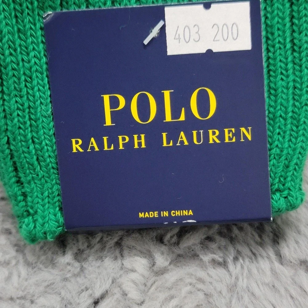 Polo Ralph Lauren Socks Mens 10-13 Green Navy Rugby Stripe Pony Mid Calf